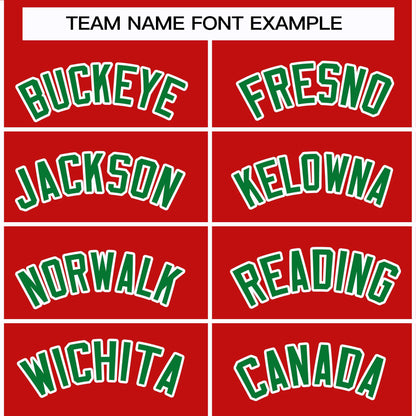 Custom Red Kelly Green-White Classic Style Hockey Jersey