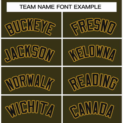 Custom Olive Black-Old Gold Classic Style Hockey Jersey