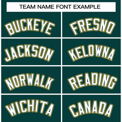 Custom Midnight Green White Olive-Gold Classic Style Hockey Jersey