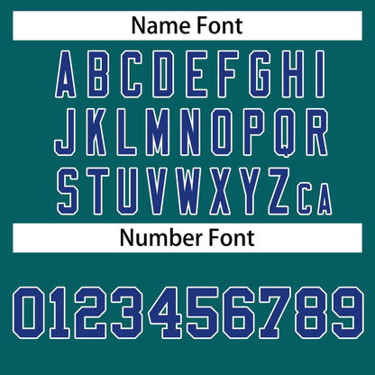 Custom Teal Royal-White Classic Style Hockey Jersey