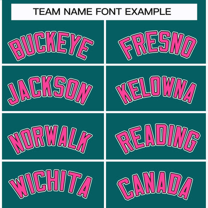 Custom Teal Pink Black-White Classic Style Hockey Jersey