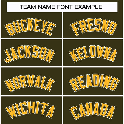 Custom Olive Gold Olive-Khaki Classic Style Hockey Jersey