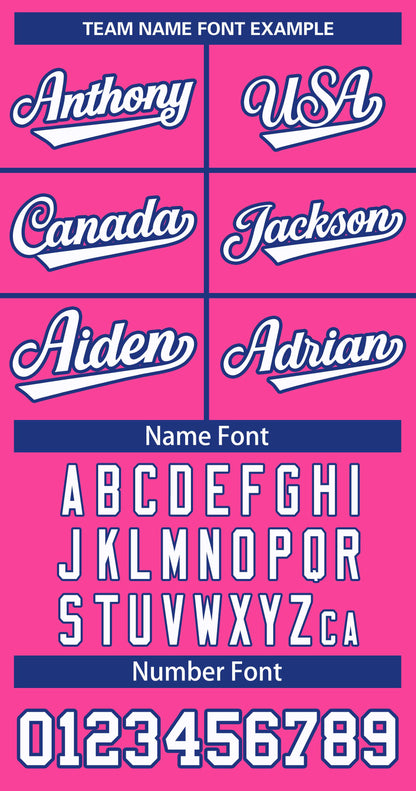 Custom Pink White-Royal Classic Style Hockey Jersey
