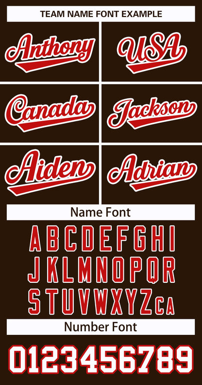 Custom Brown Red-White Classic Style Hockey Jersey