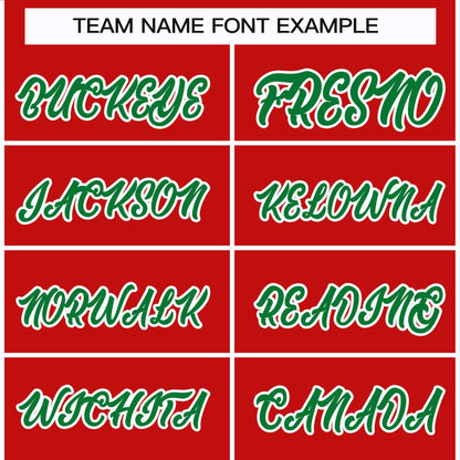 Custom Red Kelly Green-White Classic Style Hockey Jersey