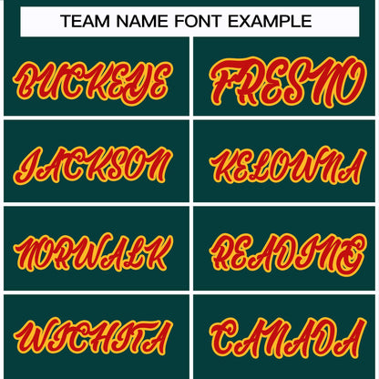 Custom Midnight Green Red-Gold Classic Style Hockey Jersey
