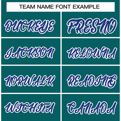 Custom Teal Royal-White Classic Style Hockey Jersey