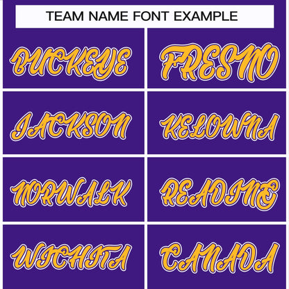 Custom Purple Gold Purple-White Classic Style Hockey Jersey