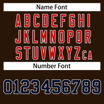 Custom Brown Navy White-Red Classic Style Hockey Jersey