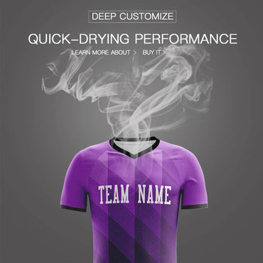 Custom Purple White Casual Outdoor Soccer Sets Jersey