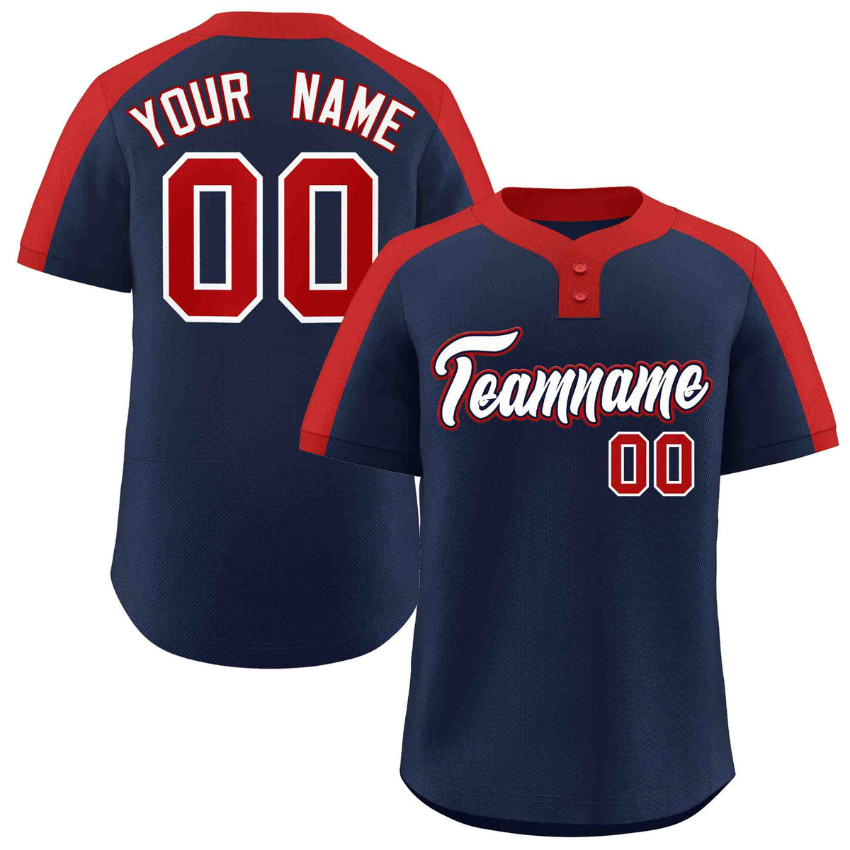 Custom Navy White-Navy Classic Style Authentic Two-Button Baseball Jersey