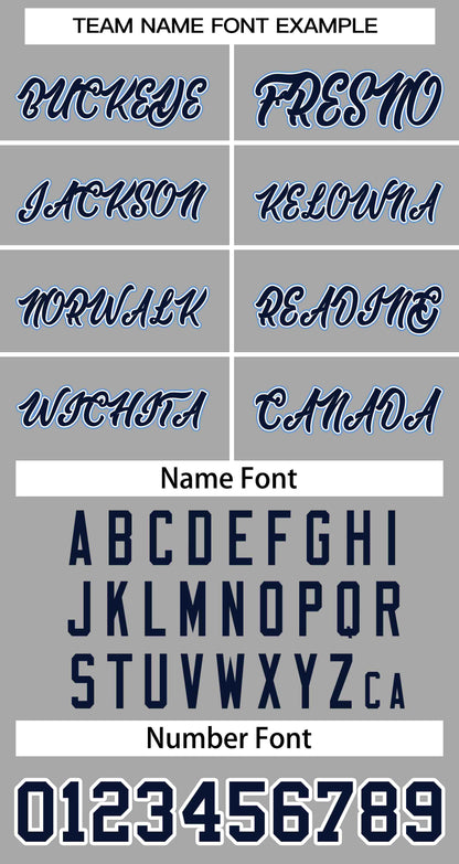 Custom Gray Navy-White Classic Style Authentic Two-Button Baseball Jersey