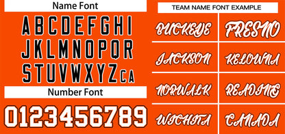 Custom Orange White-Black Classic Style Authentic Two-Button Baseball Jersey