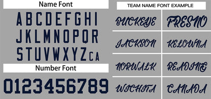 Custom Gray Navy Classic Style Authentic Two-Button Baseball Jersey