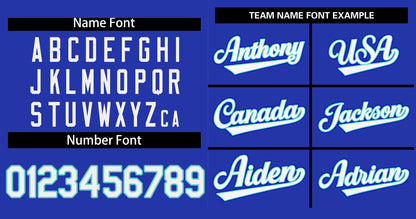 Custom Royal White-Aqua Raglan Sleeves Authentic Baseball Jersey