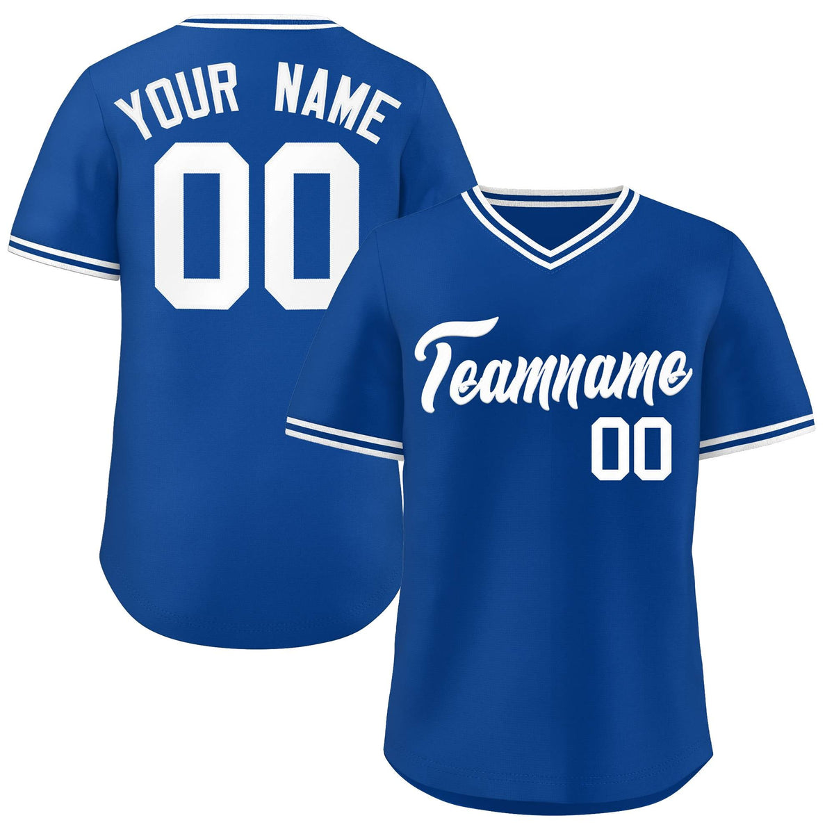 Custom Royal White Classic Style Outdoor Authentic Pullover Baseball Jersey