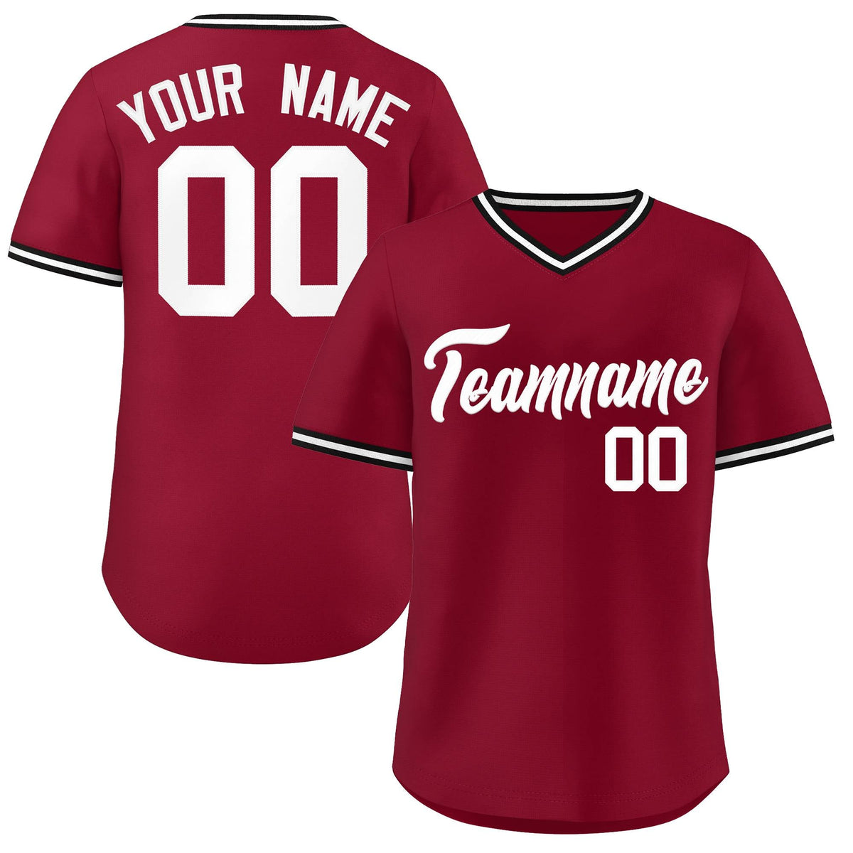 Custom Crimson Classic Style Outdoor Authentic Pullover Baseball Jersey