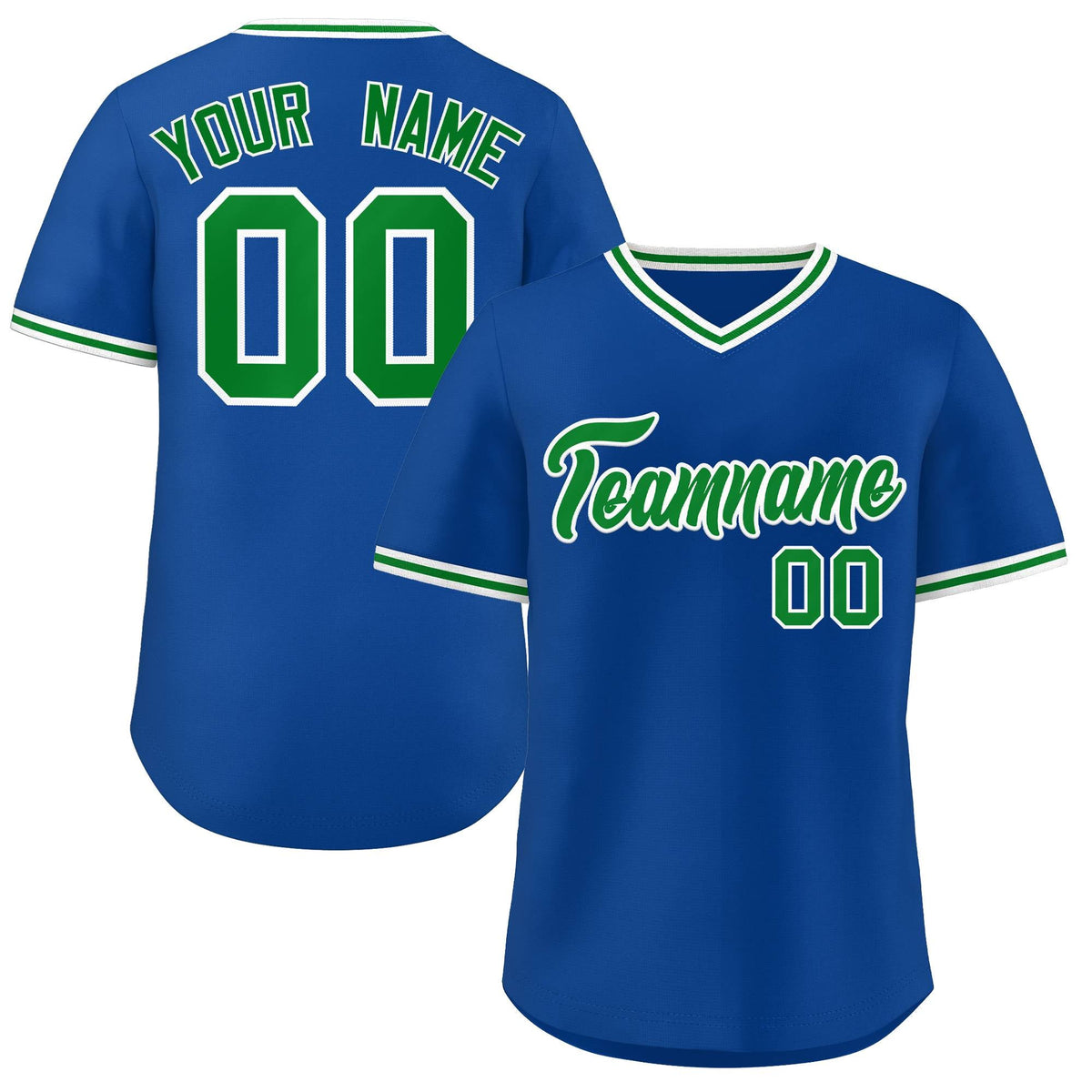 Custom Royal Green Classic Style Outdoor Authentic Pullover Baseball Jersey