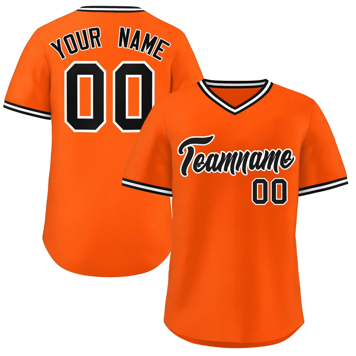Custom Orange Classic Style Outdoor Authentic Pullover Baseball Jersey