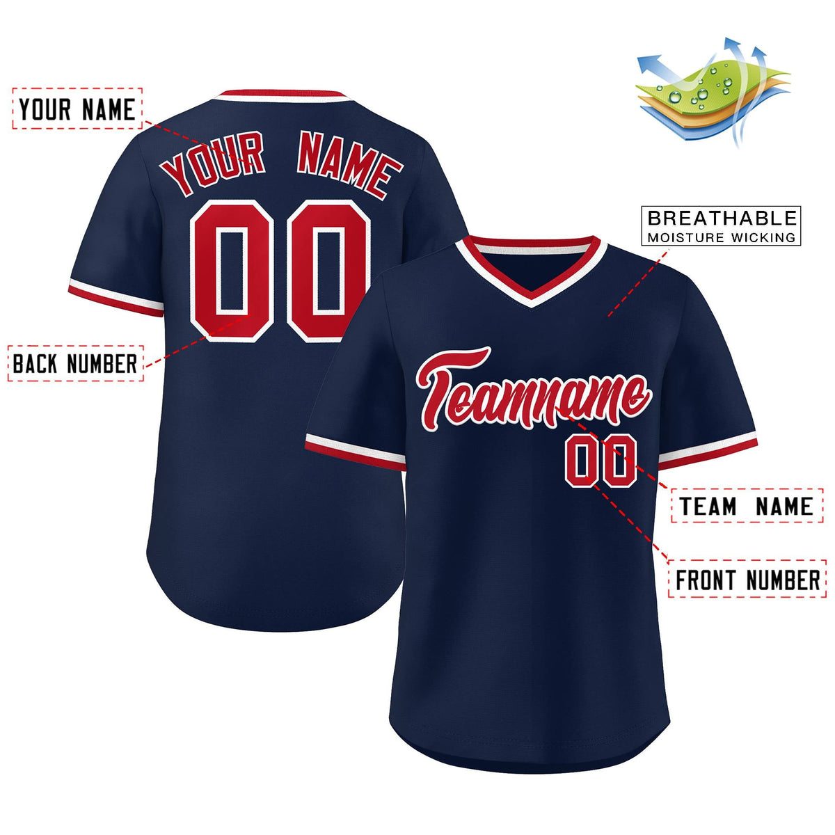 Custom Navy Classic Style Outdoor Authentic Pullover Baseball Jersey