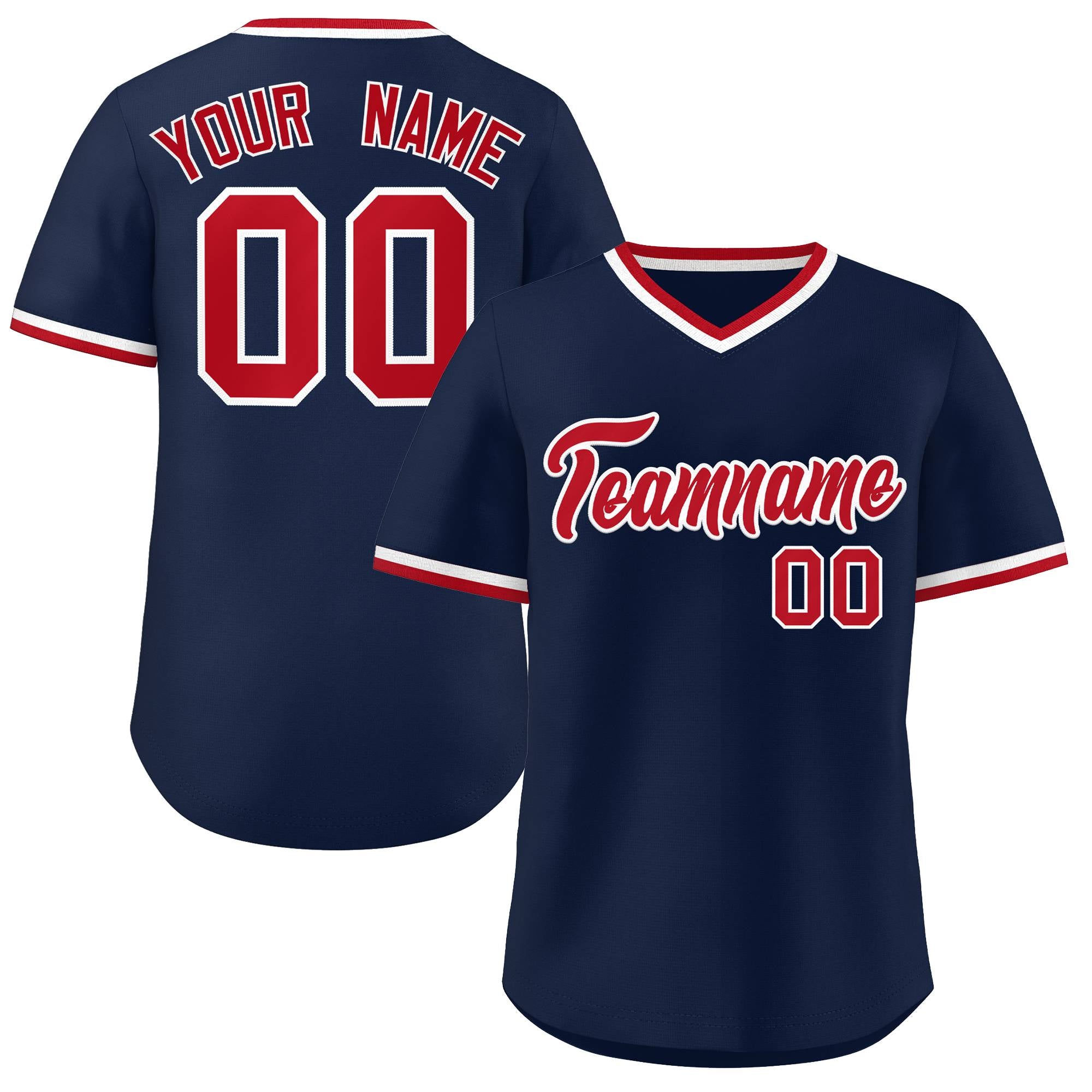 Custom Navy Classic Style Outdoor Authentic Pullover Baseball Jersey