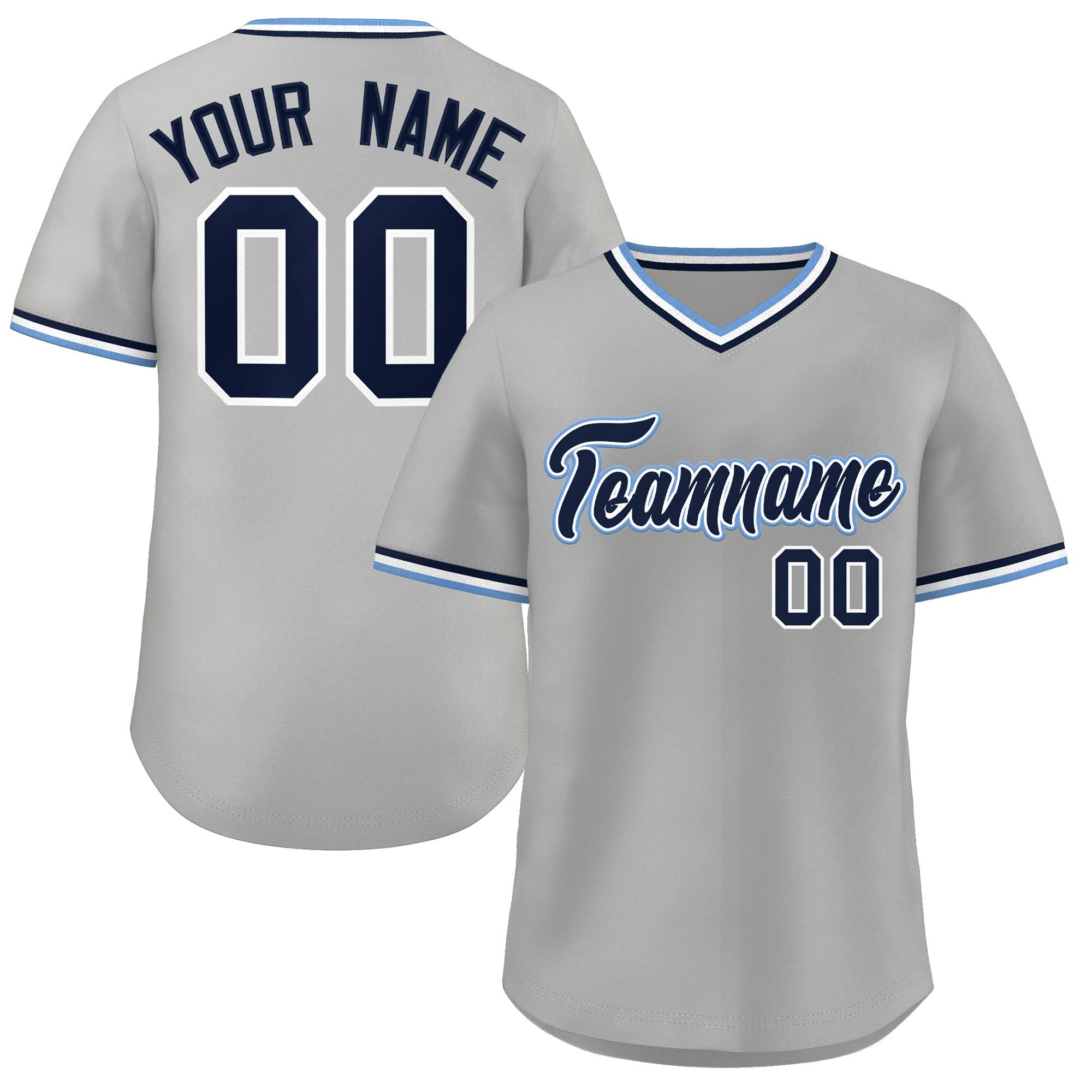 Custom Gray Royal Classic Style Outdoor Authentic Pullover Baseball Jersey