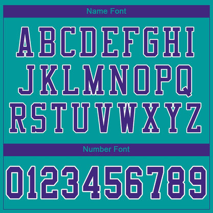 Custom Aqua Purple-White Classic Style Mesh Authentic Football Jersey