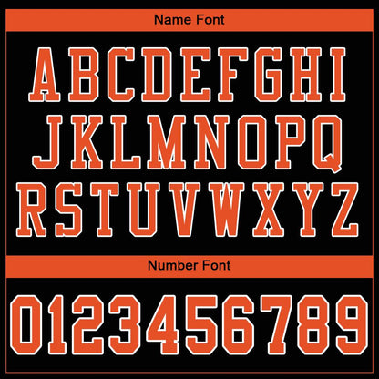 Custom Black Orange-White Classic Style Mesh Authentic Football Jersey