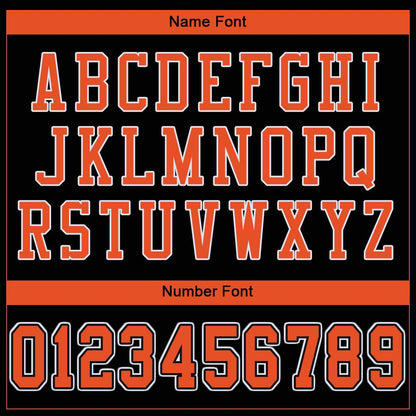 Custom Black Orange-White Classic Style Mesh Authentic Football Jersey