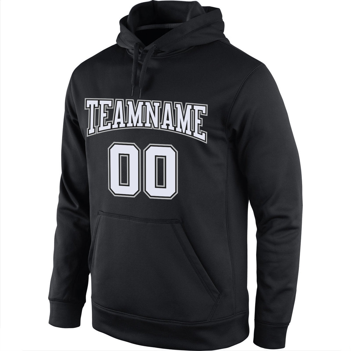 Custom Black White-Gray Classic Style Uniform Pullover Fashion Hoodie