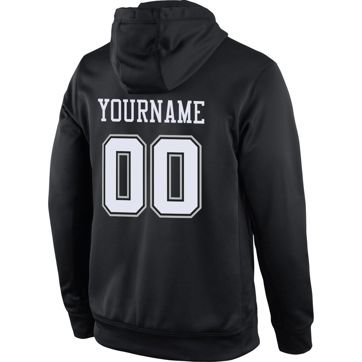 Custom Black White-Gray Classic Style Uniform Pullover Fashion Hoodie