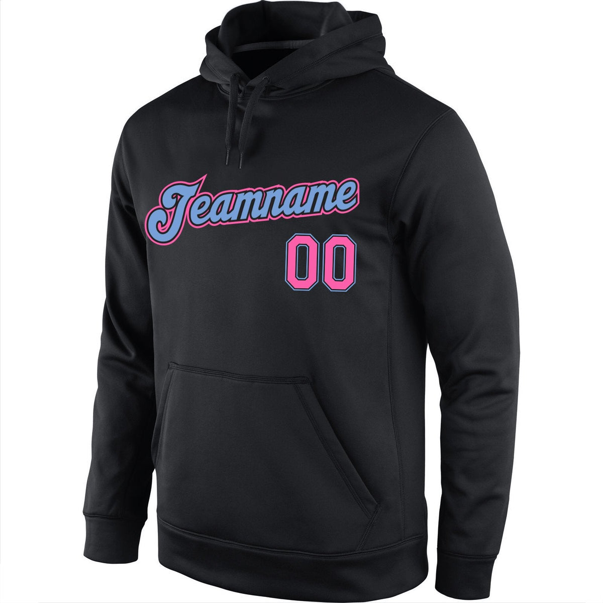 Custom Black Pink-Light Blue Classic Style Uniform Pullover Fashion Hoodie