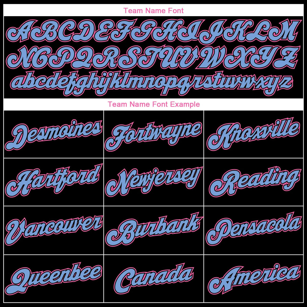 Custom Black Pink-Light Blue Classic Style Uniform Pullover Fashion Hoodie