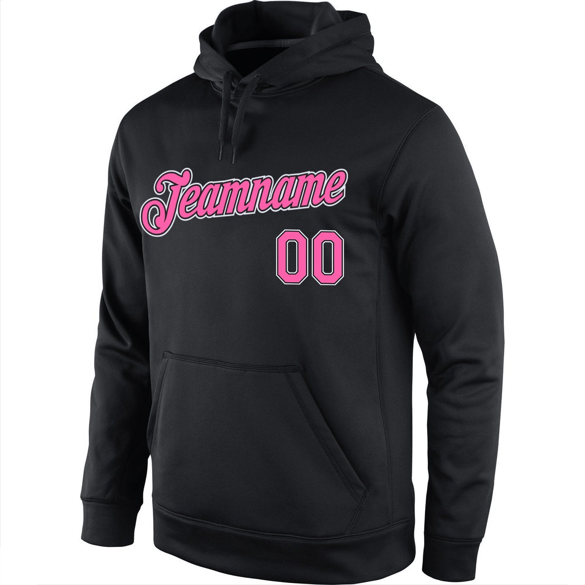 Custom Black Pink-White Classic Style Uniform Pullover Fashion Hoodie