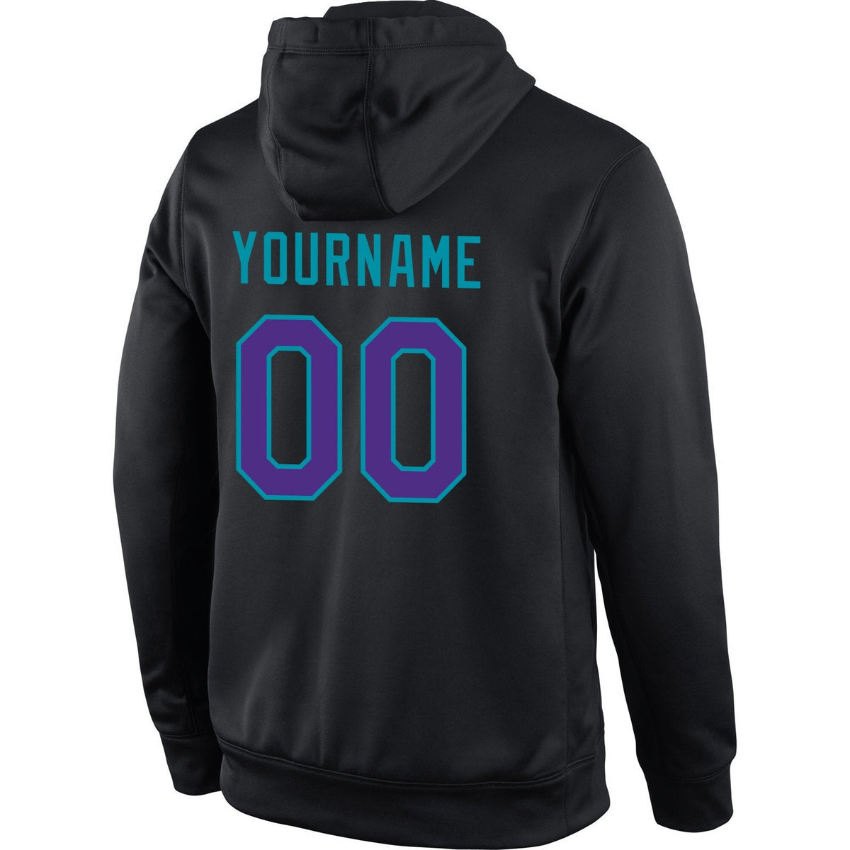 Custom Black Purple-Teal Classic Style Uniform Pullover Fashion Hoodie