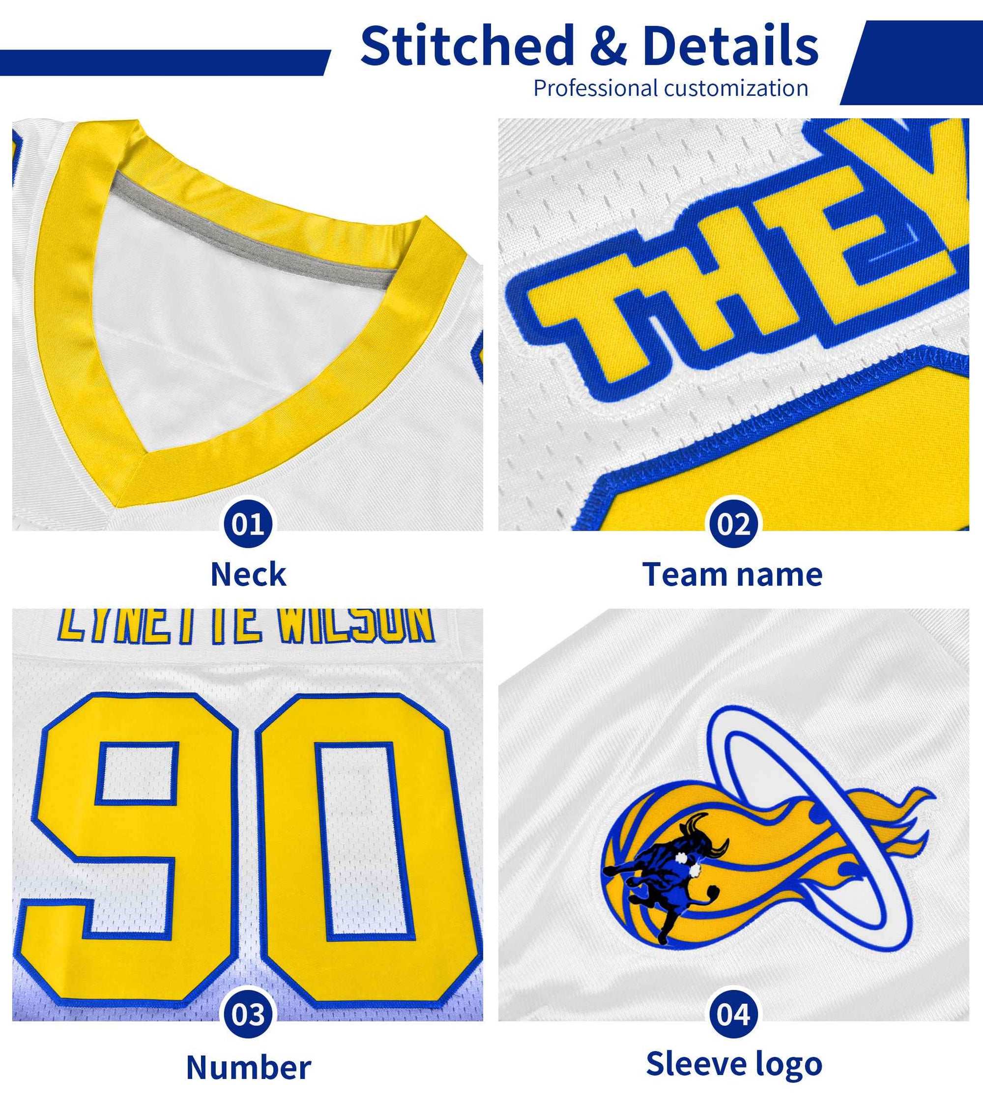 Custom Royal Gold-Black Gradient Fashion Outdoor Authentic Football Jersey