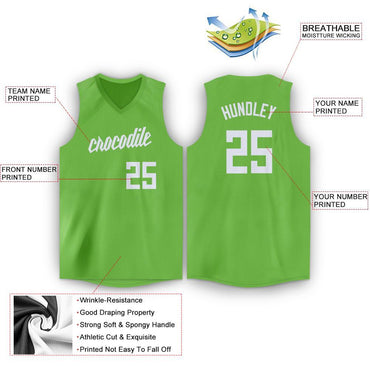 Custom  Green White Classic Tops Fashion Sportwear Basketball Jersey