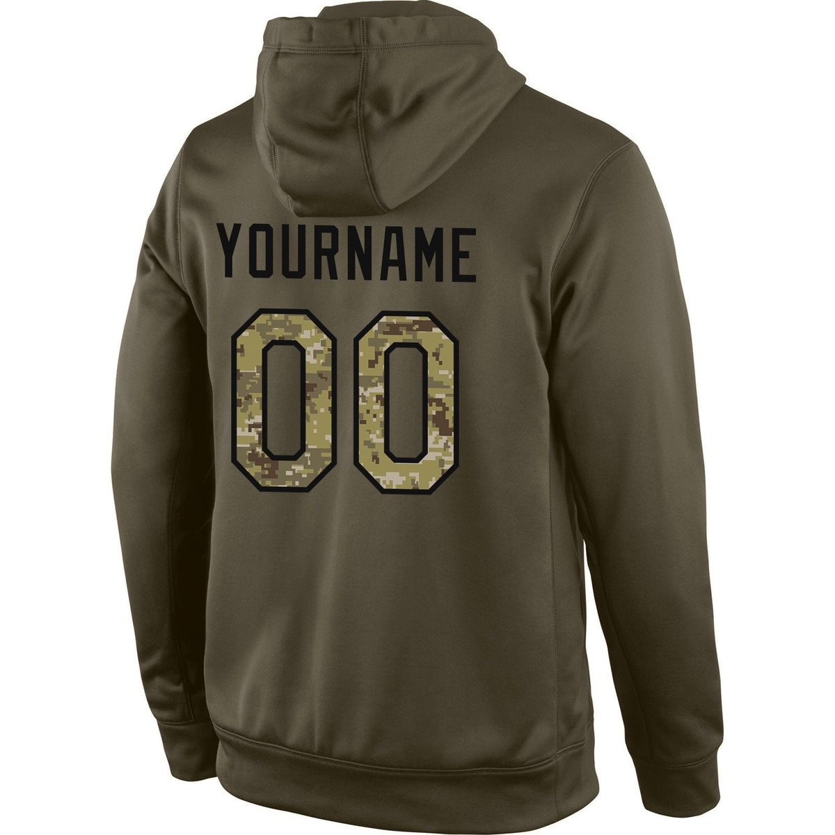 Custom Olive Camo-Black Classic Style Uniform Pullover Fashion Hoodie