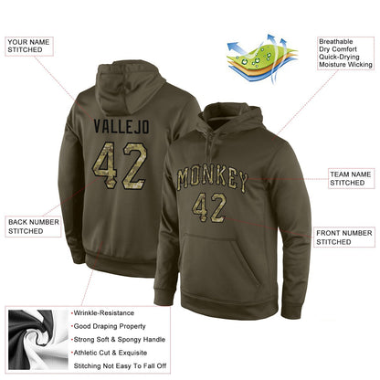 Custom Olive Camo-Black Classic Style Uniform Pullover Fashion Hoodie