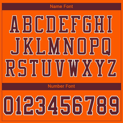 Custom Orange Burgundy-White Classic Style Mesh Authentic Football Jersey