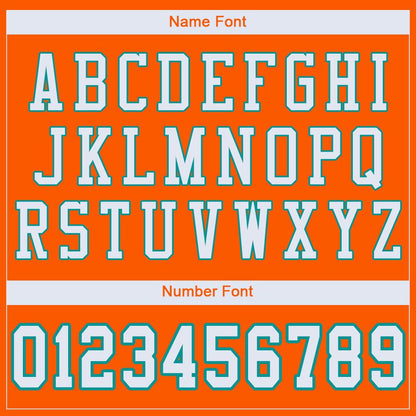 Custom Orange White-Aqua Classic Style Mesh Authentic Football Jersey