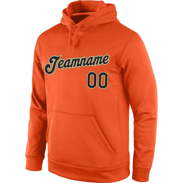 Custom Orange Black-Old Gold Classic Style Uniform Pullover Fashion Hoodie