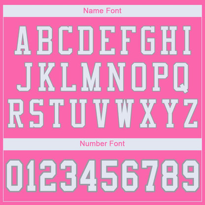 Custom Pink White-Light Gray Classic Style Mesh Authentic Football Jersey