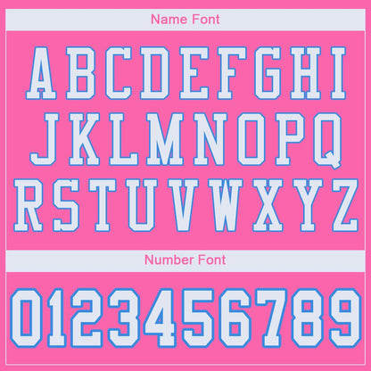 Custom Pink White-Powder Blue Classic Style Mesh Authentic Football Jersey