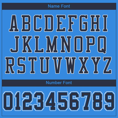 Custom Powder Blue Navy-White Classic Style Mesh Authentic Football Jersey
