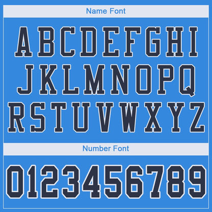Custom Powder Blue Navy-White Classic Style Mesh Authentic Football Jersey