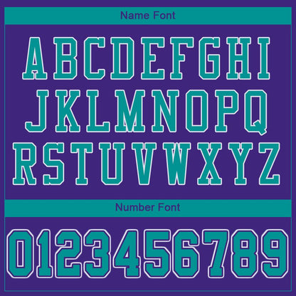 Custom Purple Aqua-White Classic Style Mesh Authentic Football Jersey