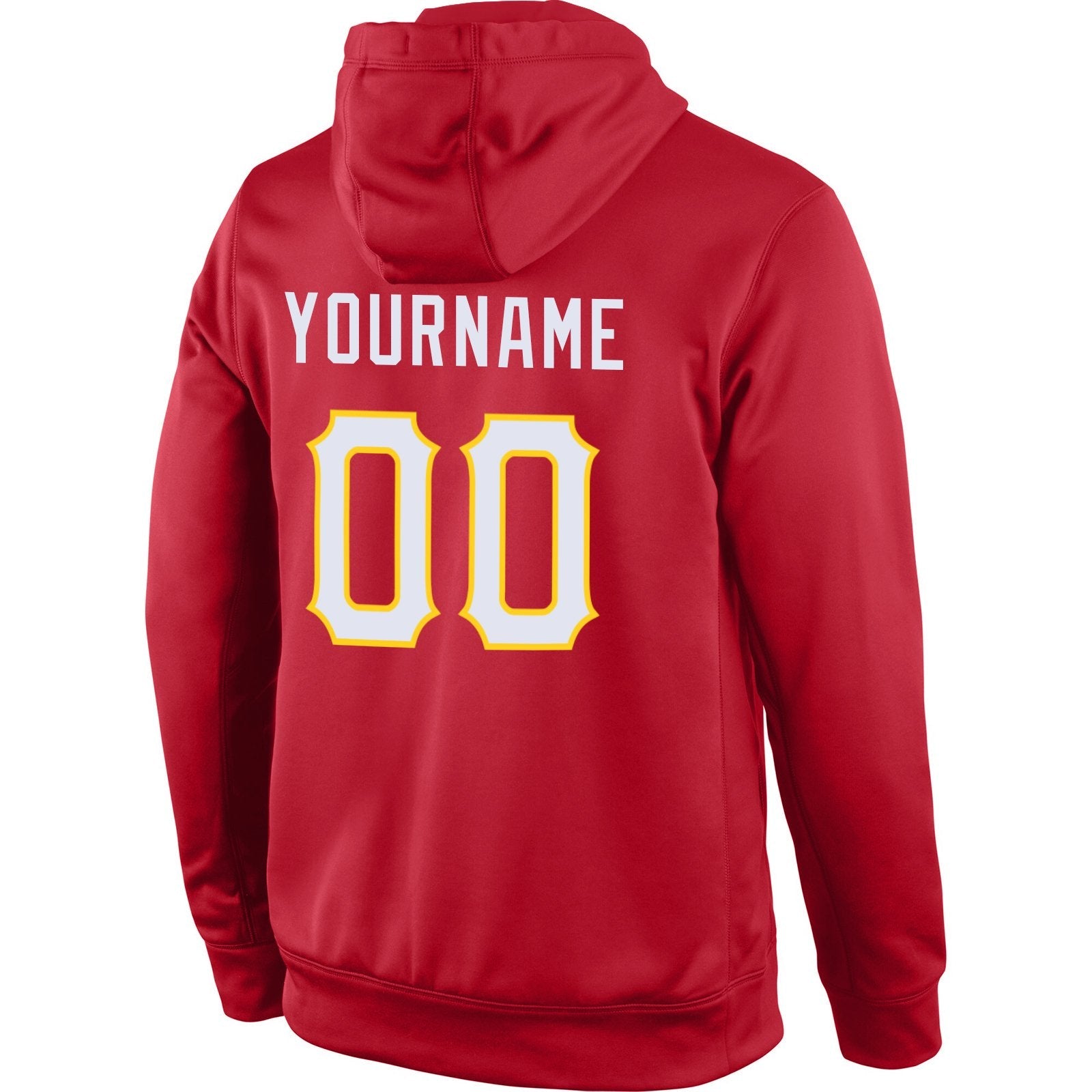 Custom Red White-Yellow Classic Style Uniform Pullover Fashion Hoodie