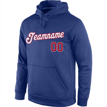 Custom Royal White-Red Classic Style Uniform Pullover Fashion Hoodie
