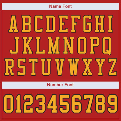 Custom Scarlet Gold-Black Classic Style Mesh Authentic Football Jersey